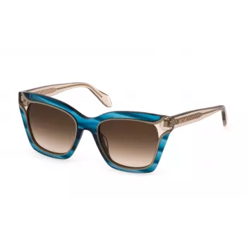 JUST CAVALLI Moteriški akiniai nuo saulės SJC024V520931 Havana acetato rėmelis rudi gradientiniai lęšiai 52mm