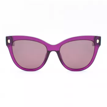 JUST CAVALLI Moteriški akiniai nuo saulės SJC043-5509FE Drugelio/katės akies formos acetatinis rėmelis Havana ruda gradiento spalva UV400 55/18/140 mm
