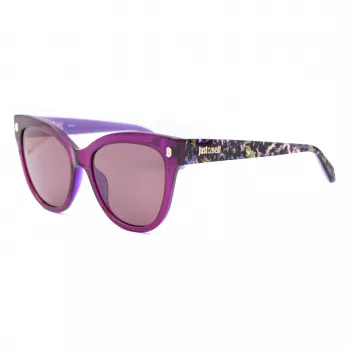 JUST CAVALLI Moteriški akiniai nuo saulės SJC043-5509FE Drugelio/katės akies formos acetatinis rėmelis Havana ruda gradiento spalva UV400 55/18/140 mm