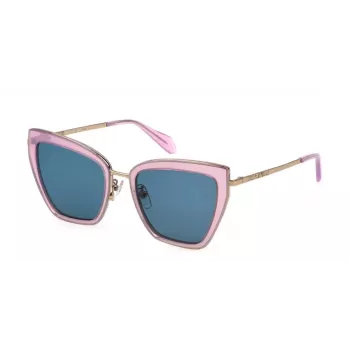 JUST CAVALLI Moteriški Akiniai nuo Saulės SJC092-5306SM Juodi/Pilki Drugelio Formos Acetatas 53mm