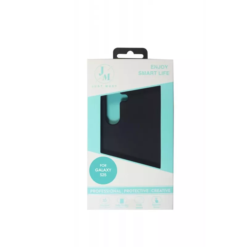 JUST MUST JM Regular Defense Silicone Back Cover, skirta Samsung Galaxy S25 – juoda