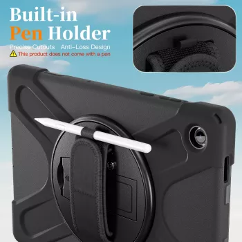 JUST MUST JM Rugged Case Grip for Samsung Galaxy Tab A11+ su rankena Juoda