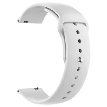 Just Must JM S1 Silikoninis laikrodžio dirželis 22 mm baltas, tinka Samsung Galaxy Watch 4/5/6 ir kt.