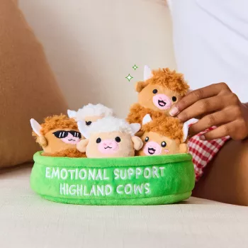 Just Play Emotional Support Highland Cow Plush Toy – Rudas, 10 colių