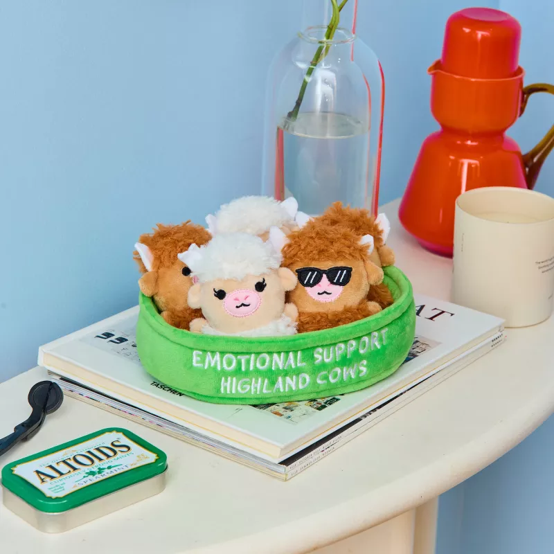 Just Play Emotional Support Highland Cow Plush Toy – Rudas, 10 colių