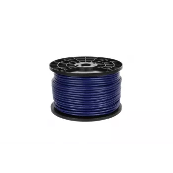 KAB0605C 6mm stereo mikrofoninis kabelis mėlynas - ritė, 2x0.22mm² OFC, spiralinis ekranas, PVC apvalkalas