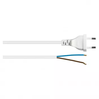 Kabelmeister Euro maitinimo laidas atviru galu, 3 m, baltas (H03VVH2-F)