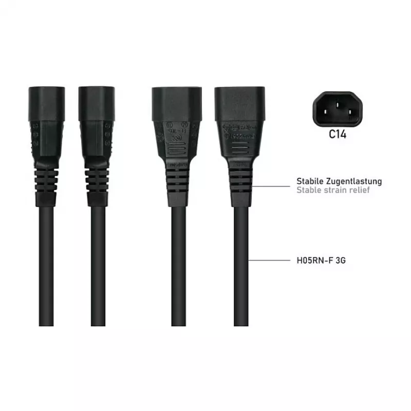 Kabelmeister IEC C14–C15 maitinimo laidas, 3 m (SK1450-S030), juodas