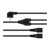 Kabelmeister Schuko kištukas (90° kampu) į 2x IEC C13 Y tipo skirstytuvo kabelis, 2 m, juodas