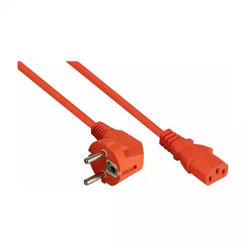Kabelmeister Schuko į C13 kampinis maitinimo laidas 5m oranžinis