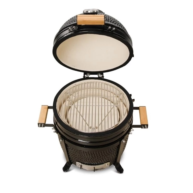 KAMADO BONO MINIMO 15 (40CM) Kamado keraminis grilis, 33 cm grotelės, blizganti juoda