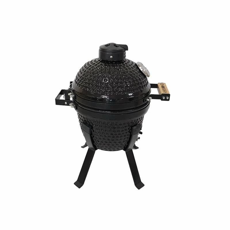 Kamado Bono Picnic keraminis grilis 13 inch su vežimėliu, anglims, juodas