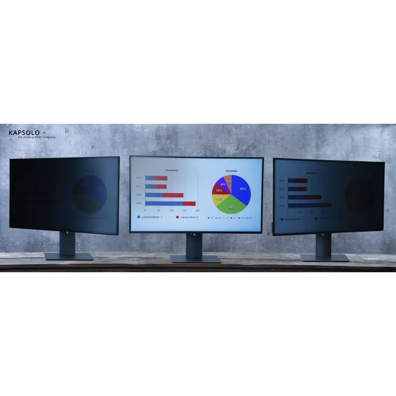 KAPSOLO 2 krypčių privatumo filtras 21,5 colio monitoriui, nuimamas, berėmis, 16:9, 30° KAP10746