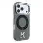 Karl Lagerfeld iPhone 18 Pro / 17 Pro MagSafe IML žiedo stovas 360 Kameo Metal dėklas - juodas