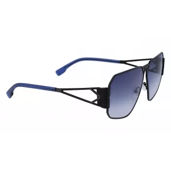KARL LAGERFELD KL339S-1 Unisex Square Sunglasses - Juodas rėmelis, pilki lęšiai, 61 mm