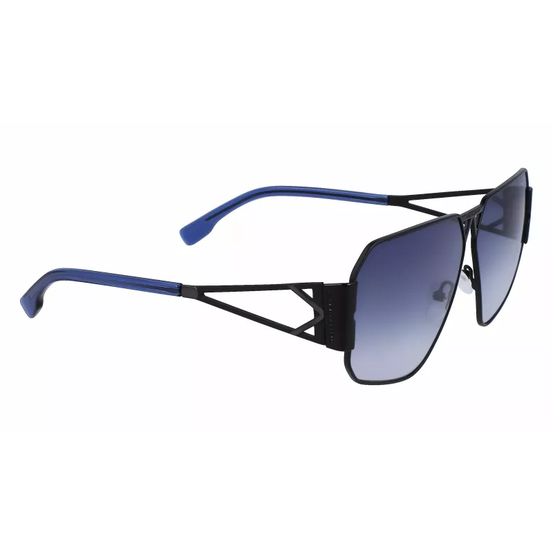 KARL LAGERFELD KL339S-1 Unisex Square Sunglasses - Juodas rėmelis, pilki lęšiai, 61 mm