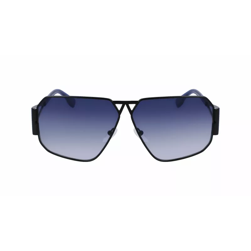 KARL LAGERFELD KL339S-1 Unisex Square Sunglasses - Juodas rėmelis, pilki lęšiai, 61 mm