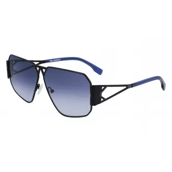 KARL LAGERFELD KL339S-1 Unisex Square Sunglasses - Juodas rėmelis, pilki lęšiai, 61 mm