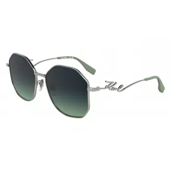 KARL LAGERFELD KL358S-041 Moteriški Akiniai nuo Saulės – Juodas Rėmelis, Pilki Lęšiai, 57 mm