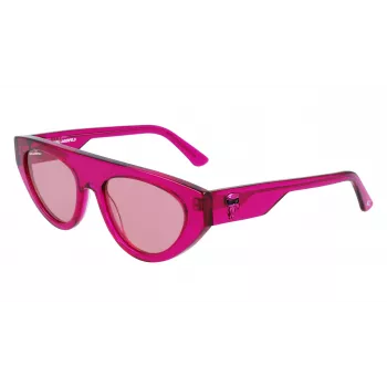 KARL LAGERFELD KL6043S-86 Moteriški kvadratiniai acetatiniai akiniai nuo saulės juodi/pilki 52mm