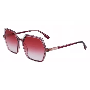KARL LAGERFELD KL6083S-626 Moteriški katinuko formos akiniai nuo saulės juodi pilkai gradientiniai 56mm
