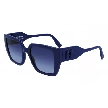 KARL LAGERFELD KL6098S-400 Moteriški Akiniai nuo Saulės Tamsiai Mėlynas Rėmelis Pilki Gradientiniai Stiklai 52mm