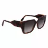 KARL LAGERFELD KL6098SN-240 Moteriški kvadratiniai acetatiniai akiniai nuo saulės - rudas Havana rėmelis, rudi gradientiniai lęšiai - 52/19/140 mm