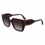 KARL LAGERFELD KL6098SN-240 Moteriški kvadratiniai acetatiniai akiniai nuo saulės - rudas Havana rėmelis, rudi gradientiniai lęšiai - 52/19/140 mm