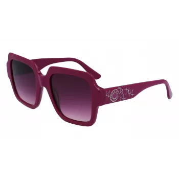 KARL LAGERFELD KL6104SR-501 Moteriški kvadratiniai akiniai nuo saulės juodi/pilki 53mm