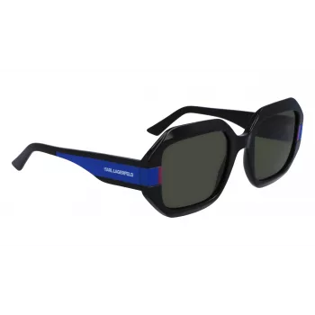 KARL LAGERFELD KL6124S-001 Moteriški katės akies formos akiniai nuo saulės, juodi/pilki, 53 mm