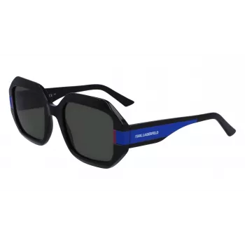 KARL LAGERFELD KL6124S-001 Moteriški katės akies formos akiniai nuo saulės, juodi/pilki, 53 mm