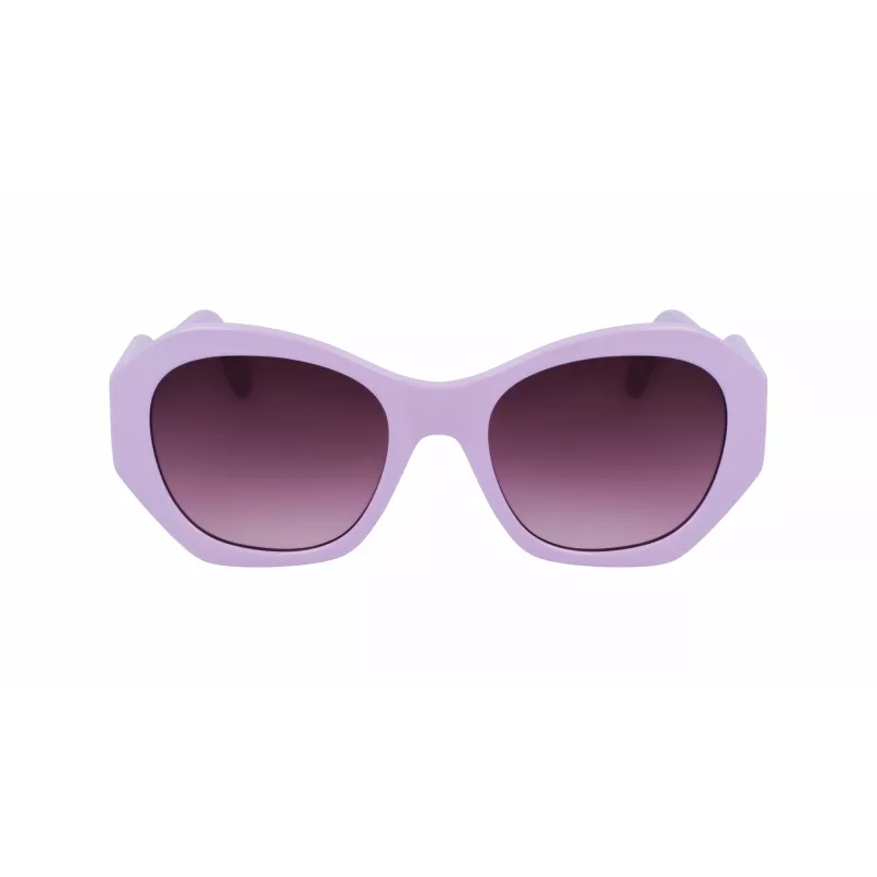 KARL LAGERFELD KL6146S-516 Moteriški kvadratiniai akiniai nuo saulės - juodas rėmelis, pilki gradientiniai lęšiai 54/20/140 mm