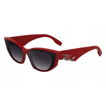 KARL LAGERFELD KL6162S-600 Moteriški drugelio formos akiniai nuo saulės – Raudonas/burgundinis acetatinis rėmelis, gradientiniai rudi lęšiai, 64/14/140 mm