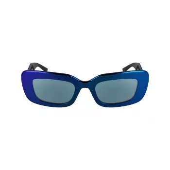 KARL LAGERFELD KL6164S-400 Moteriški katinuko formos akiniai nuo saulės, permatomi mėlyni su pilkais gradientiniais stiklais, 50 mm