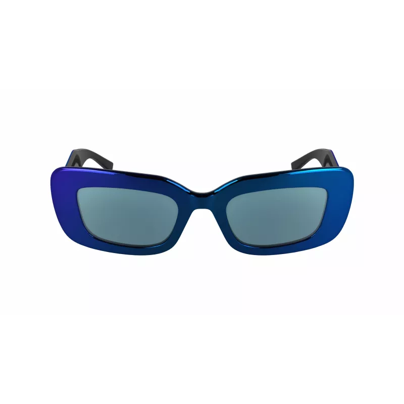 KARL LAGERFELD KL6164S-400 Moteriški katinuko formos akiniai nuo saulės, permatomi mėlyni su pilkais gradientiniais stiklais, 50 mm