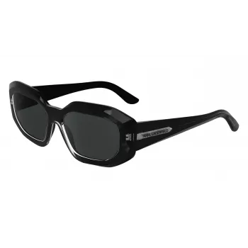 KARL LAGERFELD KL6167S-001 Moteriški Akiniai Nuo Saulės Juodi Pilki 53mm