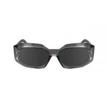 KARL LAGERFELD KL6167S-020 Moteriški kvadratiniai akiniai nuo saulės - juodas acetatinis rėmelis, pilkai dūminiai lęšiai, 53 mm