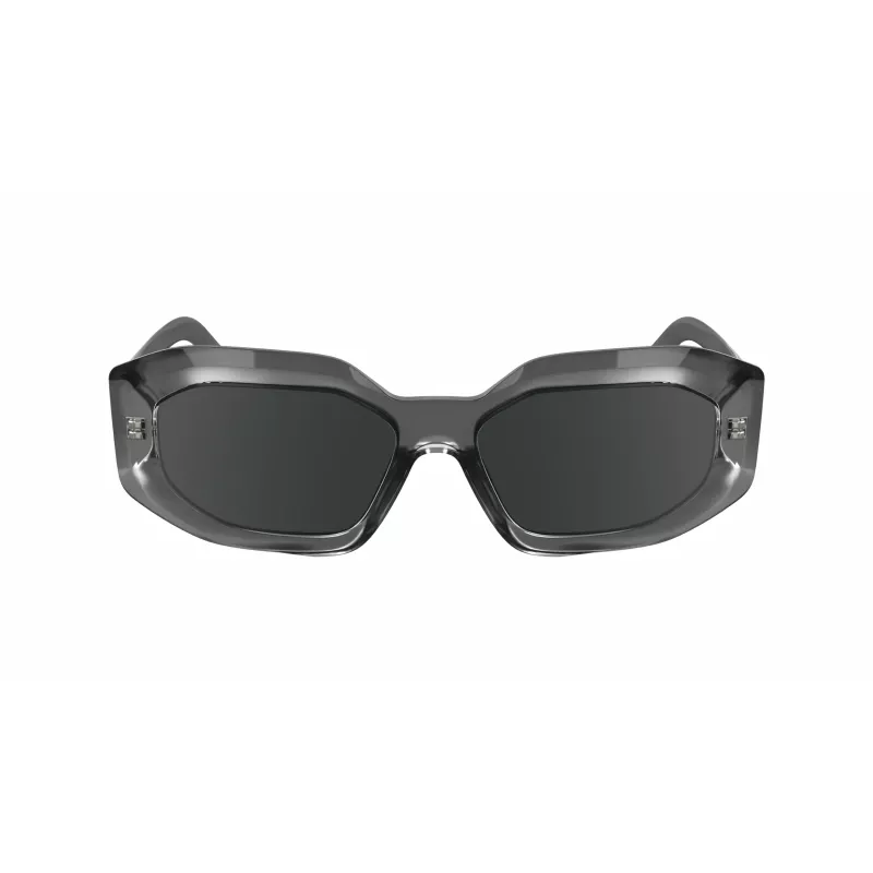 KARL LAGERFELD KL6167S-020 Moteriški kvadratiniai akiniai nuo saulės - juodas acetatinis rėmelis, pilkai dūminiai lęšiai, 53 mm