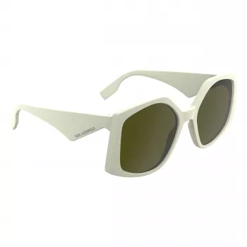 KARL LAGERFELD KL6208S-105 Moteriški Akiniai nuo Saulės - Juodas Acetato Rėmelis, Pilki Polikarbonato Lęšiai, 55 mm