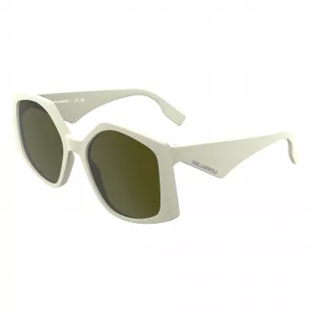 KARL LAGERFELD KL6208S-105 Moteriški Akiniai nuo Saulės - Juodas Acetato Rėmelis, Pilki Polikarbonato Lęšiai, 55 mm