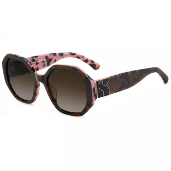 KATE SPADE Moteriški Flynnieg/S kvadratiniai akiniai nuo saulės – juodas acetatinis rėmelis, pilki polikarbonatiniai lęšiai, UV400 apsauga (54/20/140 mm)