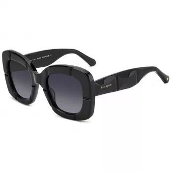 KATE SPADE Moteriški akiniai nuo saulės Josey - Juodas acetatinis rėmelis, pilki gradientiniai lęšiai, 50 mm
