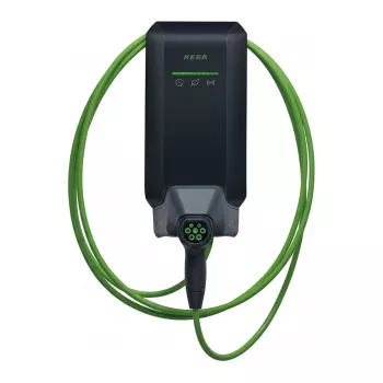 KEBA KeContact P40 Black 11kW 3 fazių elektromobilių įkrovimo stotelė su 6m Type 2 kabeliu ir BLE
