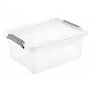 keeeper Clipbox Leonie dėžė su dangčiu, 11,4 L, permatoma, sukraunama, maistui skirta, be BPA, su spaustukais, 37,5 x 28,5 x 16 cm