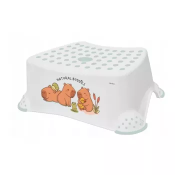 keeeper kids Tomek „Cute Capybara“ laiptelis vaikams, baltas, 40,5 x 28,5 x 14 cm, neslystantis, 150 kg apkrova
