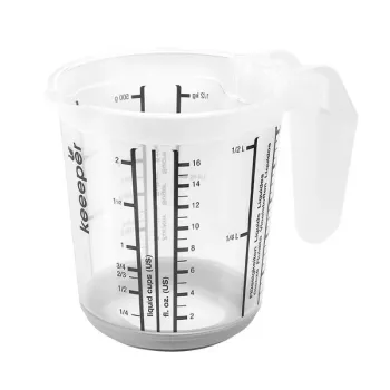 KEEEPER Massimo matavimo indas su neslystančiu pagrindu 0,5L Ø10,5x11,5cm permatomas/pilkas