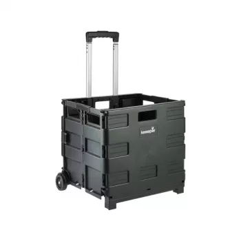 keeeper Olli sulankstomas pirkinių vežimėlis 65L juodas, keliamoji galia 35 kg