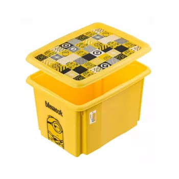 keeeper laikymo dėžė su dangčiu 30L Karolina “Minions Mosaic” 45x35x27cm geltona
