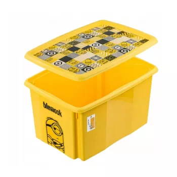 keeeper Dėžė su dangčiu 45L Karolina “Minions Mosaic” 55,5x40x30cm Geltona