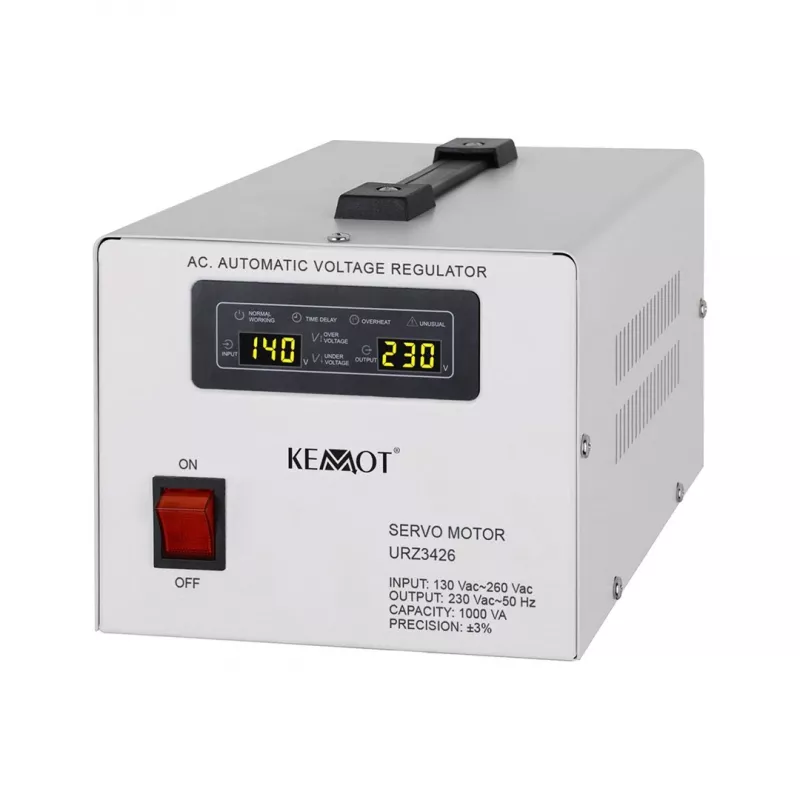 KEMOT MSER-1000 automatinis įtampos stabilizatorius (1000 VA, servovariklis)